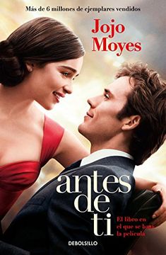 a movie poster for the film antes de ti, with two people looking at each other