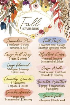 Lilin Aroma, Fall Essential Oils, Fall Diffuser Blends