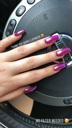 Blue And Red Chrome Nails, Blue And Pink Chrome Nails, Red Purple Chrome Nails, Purple Chrome Nails By Skin Tone Range, Chrome Combination Nails, Neon Purple Chrome Nails, Fuschia Chrome Nails, Strawberry Chrome Nails, Duo Chrome Nails