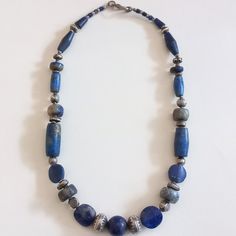 Handmade from india. Antique silver necklace with Real old Lapis lazuli. In good condition. *weight: 54.5 gram If there is any other question sand me a message and i will be very happy to answer it as son as possible. Visit my store: https://www.etsy.com/fr/shop/Berberjewelery Traditional Silver Lapis Lazuli Necklace, Traditional Silver Necklace With Lapis Lazuli, Silver Beaded Necklaces With Lapis Lazuli Natural Stones, Silver Beaded Necklace With Lapis Lazuli Natural Stones, Silver Beaded Necklace With Natural Lapis Lazuli Stones, Antique Silver Necklace, Lapis Lazuli Necklace, Vintage Bracelets, Wire Jewelry