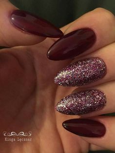 Nail Gelish, Dark Acrylic Nails, Nails 2018, Red Manicure, Burgundy Nails, Dark Nails, Xmas Nails, Makeup Tutorials