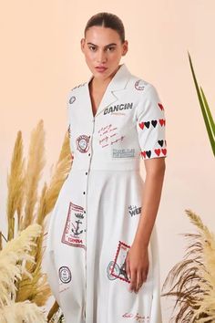 Shop for Shahin Mannan Ivory Double Crepe Dancing Downtown Coat Collar Circular Dress for Women Online at Aza Fashions Circular Dress, Shahin Mannan, Dress With Front Buttons, Coat Collar, Work Party, Notched Collar, Color Ivory, Dress For Women, Aza Fashion