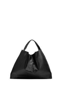 "Find KASSL EDITIONS Oil Faux-leather Shoulder Bag on Editorialist. Kassl tote shoulder bag in oil-coated cotton, faux leather (polyurethane), and elastane Shoulder strap Ruched open top Lining: Polyester Approx. 21.6\"H x 15.1\"W x 5.1\"D Wipe clean Made in Poland" Chic Coated Canvas Bags For Fall, Chic Fall Shoulder Bag In Coated Canvas, Chic Fall Coated Canvas Shoulder Bag, Modern Coated Canvas Shoulder Bag For Fall, Chic Coated Canvas Hobo Shoulder Bag, Chic Everyday Coated Canvas Hobo Bag, Black Soft Faux Leather Shoulder Bag, Sleek Black Soft Leather Bags, Fall Coated Canvas Tote Shoulder Bag