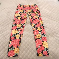 Very Soft, Never Worn Floral Leggings, Floral Jumpsuit, Colorful Leggings, Pant Jumpsuit, Pants For Women, Jumpsuit, Leggings, Cream, Floral