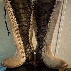 The Coolest Boots You Will Ever Own. Breaks My Heart To Let Them Go, But It’s Time To Move On. In Very Good Condition. Runs True To Size. Side Lacing Allows For Adjustable Calf. Full Zipper For Easy On/Off. Bird Shoes, Let Them Go, Free Bird, Time To Move On, Cool Boots, Move On, My Heart Is Breaking, Lace Up Boots, Cute Shoes