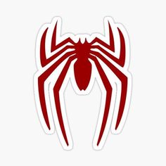 a red spider logo sticker on a white background with the word,'person '