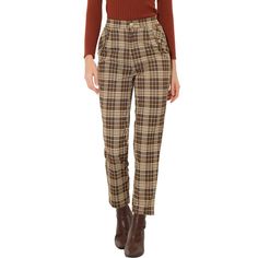 Retro and classic, this pant style with softly plaid fabric and an elastic waist. Plaid Pattern, is stylish and can be paired with blouses, sweaters, jackets, blazers, and overcoats. Perfectly pair with tops and casual shoes for a vintage and fashionable look. A classic plaid motif adds timeless sophistication to long pants with an easy design. Suitable for Casual, Street, Dating, Party, Weekend Gatherings, Holidays, and Daily Wear. Tartan Plaid Pants, Plaid Pants Outfit, Checkered Trousers, Tartan Pants, Checked Trousers, Long Trousers, Plaid Fashion, Plaid Fabric, Plaid Pants