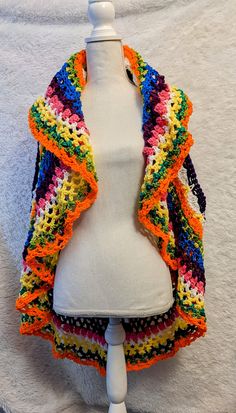 Bohemian Multicolor Handmade Vest, Bohemian Handmade Multicolor Vest, Handmade Multicolor Vest For Festival, Handmade Multicolor Festival Vest, Handmade Bohemian Multicolor Vest, Crochet Coats, Boho Vest, Crochet Coat, Vest Pattern