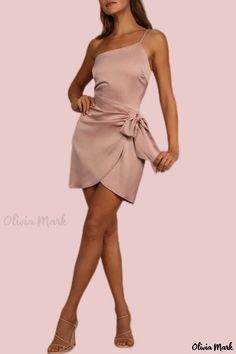 Olivia Mark - Solid White Bandage Backless Sleeveless Dress for Women with Spaghetti Straps Casual Attire For Women, Dress Sleeve Styles, Short Dresses Casual, Hip Dress, Polyester Dress, Bandage Dress, High Waisted Shorts, Pink Dress, Dress Length