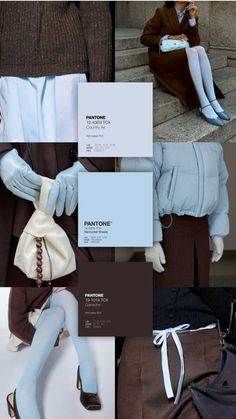 choco brown & baby blue // chroma combos Brown Baby, Business Outfits Women, Fall Color Palette