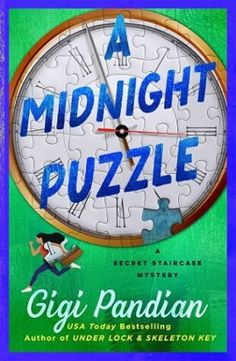 a clock with the words midnight puzzle on it