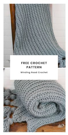 the free crochet blanket pattern is shown