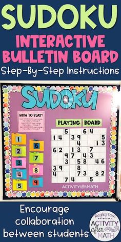 an interactive bulletin board with the words sudoku written on it