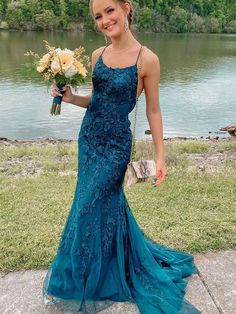 Fashion Teal Lace Tulle Mermaid Backless Long Prom Dresses, Mermaid Teal Lace Formal Dresses, Teal Lace Evening Dresses Teal Ball Dress, Teal Evening Dresses, Teal Prom Dresses Turquoise, Dark Teal Prom Dresses, Prom Dresses Teal, Event Dresses Elegant, Camo Prom Dresses, Teal Prom Dresses, Cheap Prom Dresses Long