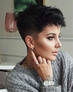 Short Hairstyles That Are Easy to Style Short Black Hair, Pixie Haircut For Thick Hair, Short Hair Undercut, Bangs Short, Short Hairstyles For Thick Hair