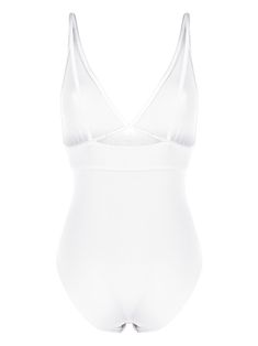 Find ERES Larcin Plunging V-neck Swimsuit on Editorialist. white stretch-design plunging V-neck adjustable spaghetti straps Be mindful to try on swimwear over your own garments. White Swimsuit, Spaghetti Strap, V Neck, White