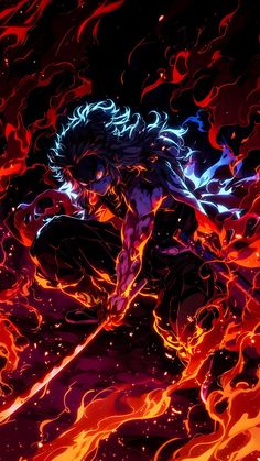 【RENGOKU】 ⁀➷ Wallpaper ✪ Rengoku Wallpaper, Film Jurassic World, Rengoku Demon, Anime Picture Hd, Dragon Illustration, Cool Anime Backgrounds, Wallpaper Animes, Demon King Anime, Neon Wallpaper