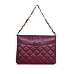 Tory Burch Savannah Clutch / Crossbody Bag Still In Its Original Packaging 61501 1119 Color Imperial Garnet / 609 (Burgundy) Quilted Leather Chain Strap Adjustable/Detachable Crossbody Leather *Strap Gold-Tone Hardware Quilted Leather 3 Interior Pocket Magnetic Fastening Dimensions: L26.5cm X H19cm X W3cm Luxury Tan Pouch Shoulder Bag, Luxury Tan Flap Shoulder Bag, Luxury Tan Crossbody Shoulder Bag, Luxury Tan Flap Bag With Removable Pouch, Luxury Burgundy Shoulder Bag With Gold-tone Hardware, Elegant Red Satchel Clutch, Luxury Burgundy Shoulder Bag, Elegant Tan Satchel Shoulder Bag, Luxury Burgundy Satchel Shoulder Bag