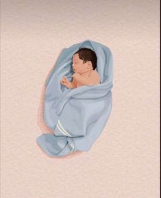 a painting of a baby wrapped in a blanket