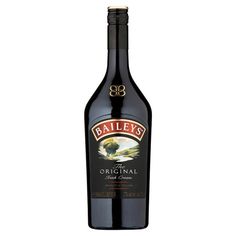 a bottle of bailey's irish wine on a white background