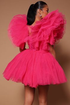 Available In Pink. Tulle Mini Dress Deep V Neck Tulle Puff Sleeves Back Zipper Lined Shell: 100% Nylon Contrast: 100% Polyester Lining: 95% Polyester 5% Spandex Imported | Delaney Tulle Mini Dress in Pink size 1X by Fashion Nova