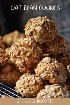 oat bran cookies stacked on top of each other