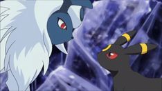 an animated image of two pokemons facing each other