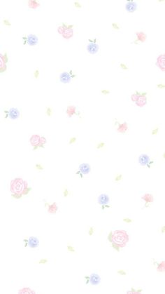 a white background with pink and blue flowers