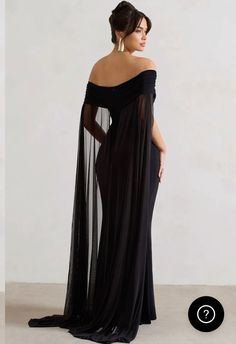 Wedding Guest Dress Classy, Classy Goth, Chiffon Cape, Floor Length Skirt, Bridesmaid Outfit, Black Sequin Dress