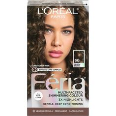 L'Oral Paris Feria hair color gives you cutting-edge, multi-faceted, shimmering color for vibrant, healthy-looking hair. Inspired at its core by fashion, Feria offers custom-blended, head-turning results. This shade is perfect for those looking for a light brown hair color. Feria's NEW Bonding Care Complex Conditioner helps repair strength of weak hair bonds, keeping hair strong & healthy-looking, for multi-dimensional color vibrancy. Size: 2.75" x 3.55" x 6.60".  Color: Multicolor. Light Brown Hair Color, Bond Cars, Weak Hair, Stronger Hair, Brown Hair Color, Dimensional Color, Hair Color Light Brown, Shimmer Lights, Hair Color Shades