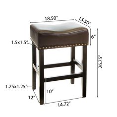 the stool is shown with measurements for it