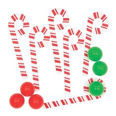 candy canes and candies on a white background