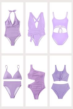 Discover the best purple swimsuits for this summer! From tummy control one piece swimwear to high waist bikinis and cut-out one piece swimsuits, there's something for every body type with this range of amazon swimwear. Amazon Swimwear, Inverted Triangle Body Type, High Waist Bikinis, Purple Swimsuit, Shoes Outfit Fashion, Plunging One Piece Swimsuit