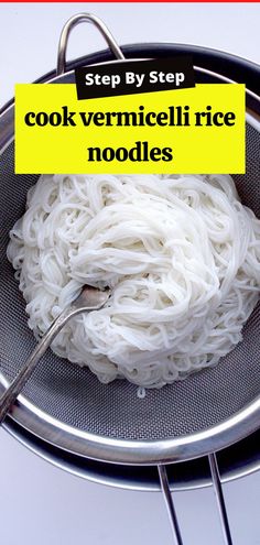 cook vermicelli rice noodles White Rice Noodle Recipes, Rice Sticks, Chinese Rice Noodle Recipes, White Chinese Noodles, Vermicelli Rice Noodle Recipes, Vermicelli Rice Noodles, Cooking Rice Noodles, How To Make Vermicelli Noodles, Vermicelli Soup