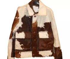 Women Cow Hide Jacket Personalized For Women, Designer Cowhide Hair-on Pony Skin, Stylish Western Jacket Gift Hand Made Jacket  Features : Condition :- Brand New  Material :- Available In Premium Quality Genuine Leather                                                             Closure :- Button     Color : Black/white                        Size Chart :- S, M, L, Xl, Xxl, 3xl, 4xl & Custom Size. Inside :- Inner Polyester Lining For Better Comfort And Fit.4 Front Pocket Show As Picture & Inside Cow Print Jacket, Cow Accessories, Western Leather Jacket, Western Jacket, Fall Winter Wardrobe, Cow Hide, Print Jacket, Fall Trends, Winter Wardrobe