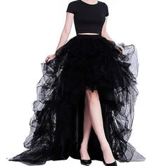 Season:All Seasons; Gender:Women's; What's in the box:Skirt; Types:Cosplay Costume,Tutu,Tulle Skirt; Holiday:Halloween,Carnival; Style:Retro Vintage,Punk  Gothic,Victorian; Occasion:Party; Material:Polyester; Age Group:Adults'; Listing Date:08/30/2023 High Low Tulle Skirt, Fairy Princess Costume, Tight Tank Top, Tule Rok, Gonna In Tulle, Tiered Tulle Skirt, Gothic Skirt, Gothic Bride, Puffy Skirt