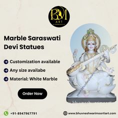 marble statue of lord saraswati devii statues with customiza available any size available