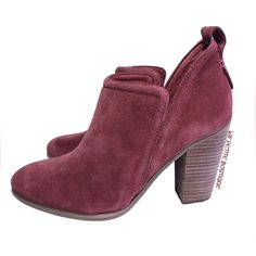 Slim Slits At The Tulip-Shaped Topline Elevate A Chic Bootie Lofted By A Tapered Stacked Heel. Sizing: True To Size. M=Standard Width. - Round Toe - Suede Construction - Lightly Padded Insole - Slip-On Style - Stacked Heel - Block Heel - Approx. 3" Shaft Height, 10" Opening Circumference - Approx. 3.25" Heel - Materials: Suede Upper, Synthetic Lining And Sole Leopard Print Ankle Boots, Pointy Toe Boots, Black Suede Ankle Boots, Leather Heeled Boots, Black Suede Boots, Block Heel Boots, Leather Block Heels, Black Leather Heels, Patent Leather Heels