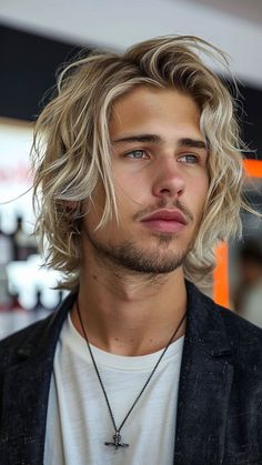 90s Hairstyles Men Rocked Effortlessly In 2024 | 90s Aesthetic | 90s Nostalgia | 2000s hairstyles men | 90s boys hair | Aesthetic Cool & Trendy 90s Hairstyles Ideas For Men To Try In 2024 Men Long Blonde Hair, Men’s Haircut Long Hair Layers, Blond Hair Men, Mens Long Hair, 90s Hairstyles Men