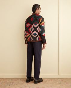 Star Cross Quilt Jacket – BODE Retro Cotton Outerwear With Welt Pockets, Casual Fall Outerwear With Geometric Embroidery, Cotton Outerwear With Geometric Embroidery For Fall, Multicolor Cotton Outerwear For Work, Multicolor Geometric Embroidery Outerwear For Fall, Multicolor Geometric Embroidered Outerwear For Fall, Multicolor Geometric Embroidery Fall Outerwear, Fall Multicolor Outerwear With Geometric Embroidery, Cross Quilt