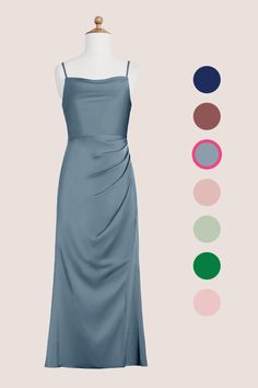 a dress on a mannequin with different colors in the back and side view