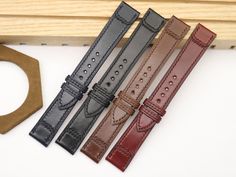 "A - Make to order: Requirement information to make your strap: 1. Color of leather/stitching? I have some leather colors in stock: Black, Blue, Brown, Burgundy, Camel, Cognac, Chocolate, Dark Green, Olive, Navy, Natural, Red Brown (Check here please: https://www.tjcleather.com/materials-leathers-shell) 2. Width at Lug and Buckle? 3. Length of each strap? Or, What is your wrist size? 4. Thickness: Recommend approximate 3..5mm-4.0mm tapers down to 2.0mm 5. Holes number: 6-7 holes or optional Thes Classic Red Watch Bands For Business, Classic Red Watch Bands, Hand Sweating, Jaeger Lecoultre Reverso, Jaeger Lecoultre Watches, Leather Stitching, Leather Colors, Alligator Skin, Jaeger Lecoultre