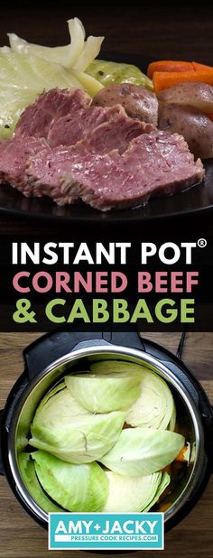 the instant pot corned beef and cabbage is ready to be cooked in the slow cooker