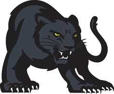 a black panther with yellow eyes and claws