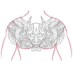 an image of a drawing of a dragon's chest