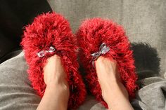 Christmas gift, Gift for Her, Valentines gift, Red socks, Bedroom sock - EllenaKnits Cute Red Socks For Gifts, Knit Slippers, Red Socks, Red Slippers, Handmade Slippers, Red Fur, Knit Leg Warmers, For Her, Fur Slippers