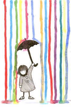 . Classe D'art, Illustration Kunst, Umbrella Art, Art Et Illustration, Spring Art, Art Classroom, Elementary Art, Teaching Art, Art Activities