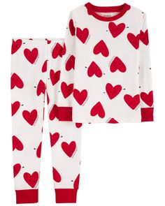 Crafted in snug fit cotton, these lovely jammies are perfect for your sweet girl. Carter's cotton PJs are not flame resistant. But don't worry! They're designed with a snug and stretchy fit for safety and comfort. Carters Size Chart, Cotton Pjs, Cotton Pajamas, Valentine Print, Carters Girl, Holiday Pajamas, Carters Baby, Print Pajamas, Cotton Pyjamas