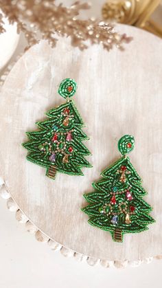 The Sequin Christmas Tree Sequin Christmas Tree, Life Of The Party, Earring Tree, Beaded Earrings, Holiday Season