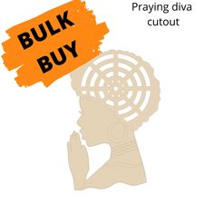 a person with an orange sign above their head that says bulk buy praying diya cutout